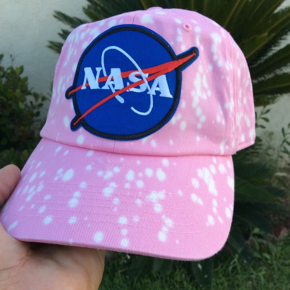 Pink bleached NASA Dad Hat NWT